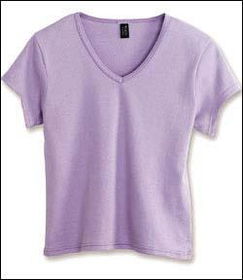 Ladies' Ribbed V-Neck T-Shirtladies 