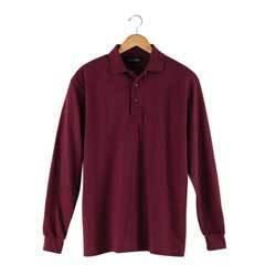 Outer Banks long sleeve cotton pique sport shirt Color: WINE 2XLouter 