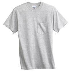 Cotton T-Shirt with Pocket Color: ASH 3XLcotton 