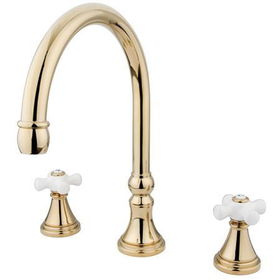 Kingston Brass Two Handle 8 in. to 16 in. Widespread Roman Tub Filler KS2342PX, Polished Brasskingston 