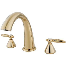 Kingston Brass Two Handle 8 in. to 16 in. Widespread Roman Tub Filler KS2362GL, Polished Brasskingston 