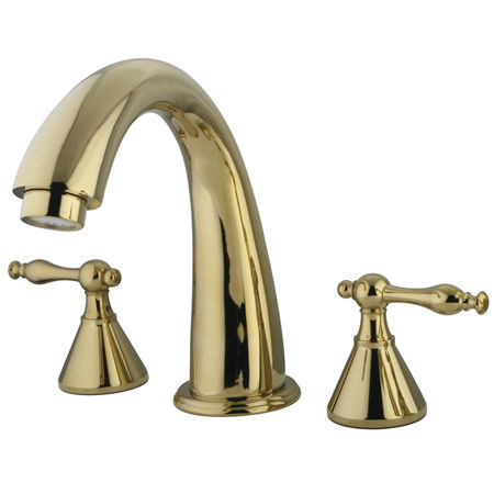 Kingston Brass Two Handle 8 in. to 16 in. Widespread Roman Tub Filler KS2362NL, Polished Brasskingston 