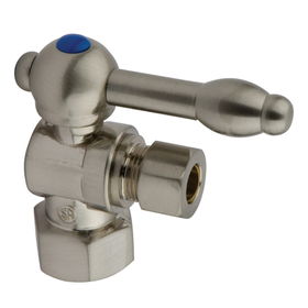 Kingston Brass Angle Stop Shut Off Valve 1/2 in. IPS X 3/8 in. O.D. Compression CC43108KL, Satin Nickelkingston 