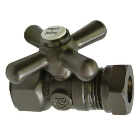 Kingston Brass Straight Stop Shut Off Valve 1/2 in. Compression X1/2 in. Slip Joint CC44155X, Oil Rubbed Bronzekingston 