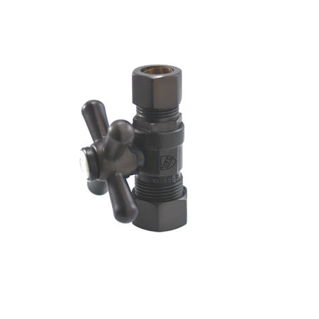 Kingston Brass Straight Stop Shut Off Valve 5/8 in. O.D. X 1/2 in. O.D. Compression CC44455X, Oil Rubbed Bronzekingston 