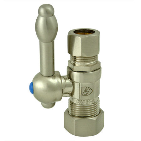 Kingston Brass Straight Stop Shut Off Valve 5/8 in. O.D. X 1/2 in. O.D. Compression CC44458KL, Satin Nickelkingston 