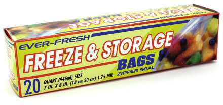 Zipper Bag Quart 20 Pack Case Pack 72zipper 