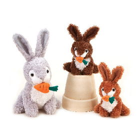 5" 3 Assorted Sitting Rabbits With A Carrot Case Pack 48assorted 