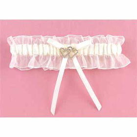 Ivory Crystal All My Heart Garter Case Pack 1ivory 