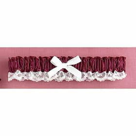 Burgundy Ribbon & Lace Garter Case Pack 1burgundy 