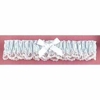 Lt Blue Ribbon & Lace Garter Case Pack 1blue 