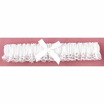 White Ribbon & Lace Garter Case Pack 1white 