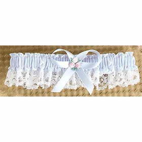 Blue Double Loop Lace Garter Case Pack 1blue 