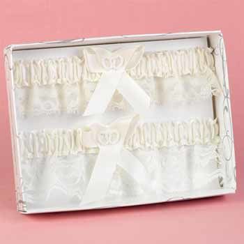 Ivory Heart Keep/Throw Garter Set Case Pack 1ivory 