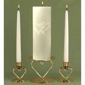 Ivory Linked at Heart Unity Candle Set Case Pack 1ivory 