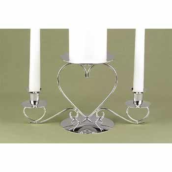 Triple Heart Candle Holder - Silver Case Pack 1triple 