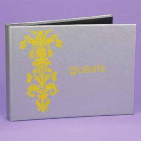 Silver & Yellow Vintage Bouquet Guest Book Case Pack 1silver 