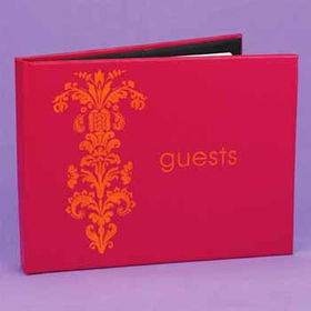 Fuchsia & Orange Vintage Guest Book Case Pack 1fuchsia 