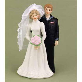 Navy Bride & Groom Figurine Case Pack 1navy 