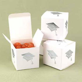 Silver - Graduation Cap Favor Boxes Case Pack 1silver 