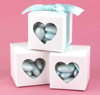 White Heart Window Favor Boxes Case Pack 1white 