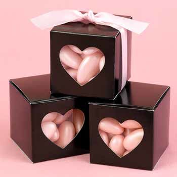 Black Heart Window Favor Boxes Case Pack 1black 