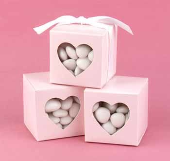 Pink Heart Window Favor Boxes Case Pack 1pink 