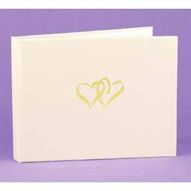 Ivory Linked Heart Guest Book Case Pack 1ivory 