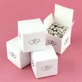 White Linked at Heart Favor Boxes Case Pack 1white 