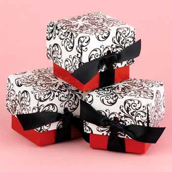 Red Filigree Favor Boxes Case Pack 1red 