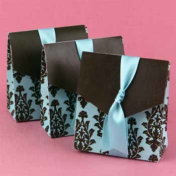 Turquoise & Brown Flourish Favor Boxes Case Pack 1turquoise 