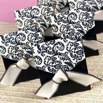 Black & Ivory Flourish Favor Boxes Case Pack 1black 