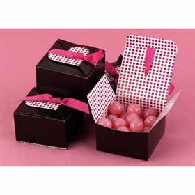 Brown w/Fuchsia Ribbon Dots Favors Case Pack 1brown 