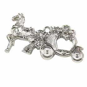 Silver Tone Horse & Carriage Charms Case Pack 1silver 