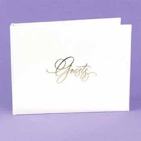 White Script Guest Book Case Pack 1white 