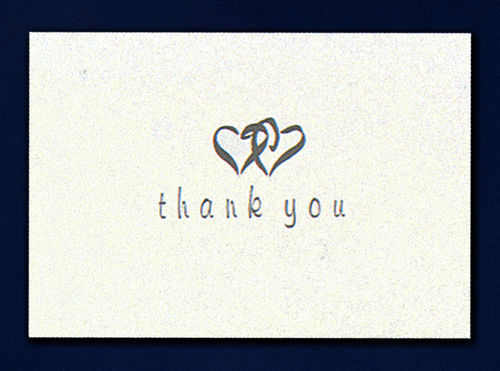 Linked Heart Silver Thank You Cards Case Pack 1linked 