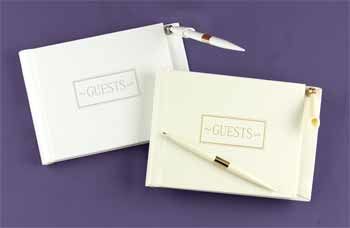 Ivory Small Guest Book w/Pen Case Pack 1ivory 