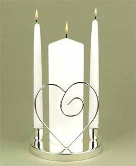 Silver Contemporary Heart Candle Holder Case Pack 1silver 