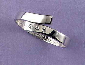 Silver Hinged Bracelet Case Pack 1silver 