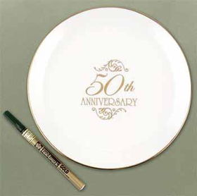 50th Anniversary Keepsake Plate w/Pen Case Pack 1anniversary 