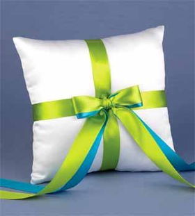 White Customized w/2 Colors Ring Pillow Case Pack 1white 