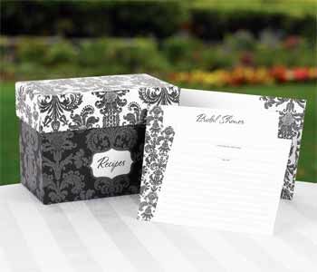 Damask Recipe Box - Bridal Shower Gift Set Case Pack 1damask 