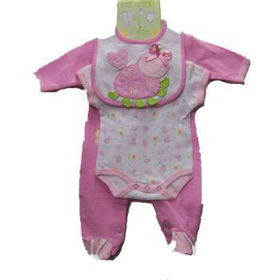 3pc bib, onesie and sleeper set Case Pack 12bib 