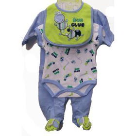 3pc bib, onesie and sleeper set Case Pack 12