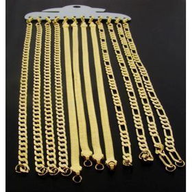 Dozen Plated Chain Bracelets on a Card Case Pack 1dozen 