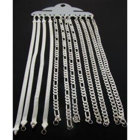 Dozen Plated Chain Bracelets on a Card Silver Case Pack 1dozen 