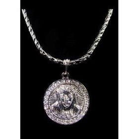 Jesus Necklace and Pendant | Rhodium Case Pack 1jesus 