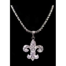 Fleur de Lis Necklace and Pendant | Rhodium Case Pack 1fleur 