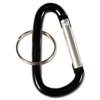 Advantus 75555 - Carabiner Key Chains w/Split Key Rings, Aluminum, Black, 10/Packadvantus 