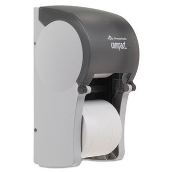 Georgia Pacific 56790 - Compact Vertical Double Roll Coreless Tissue Dispenser, 6 x 6.5 x 13.5, Smoke